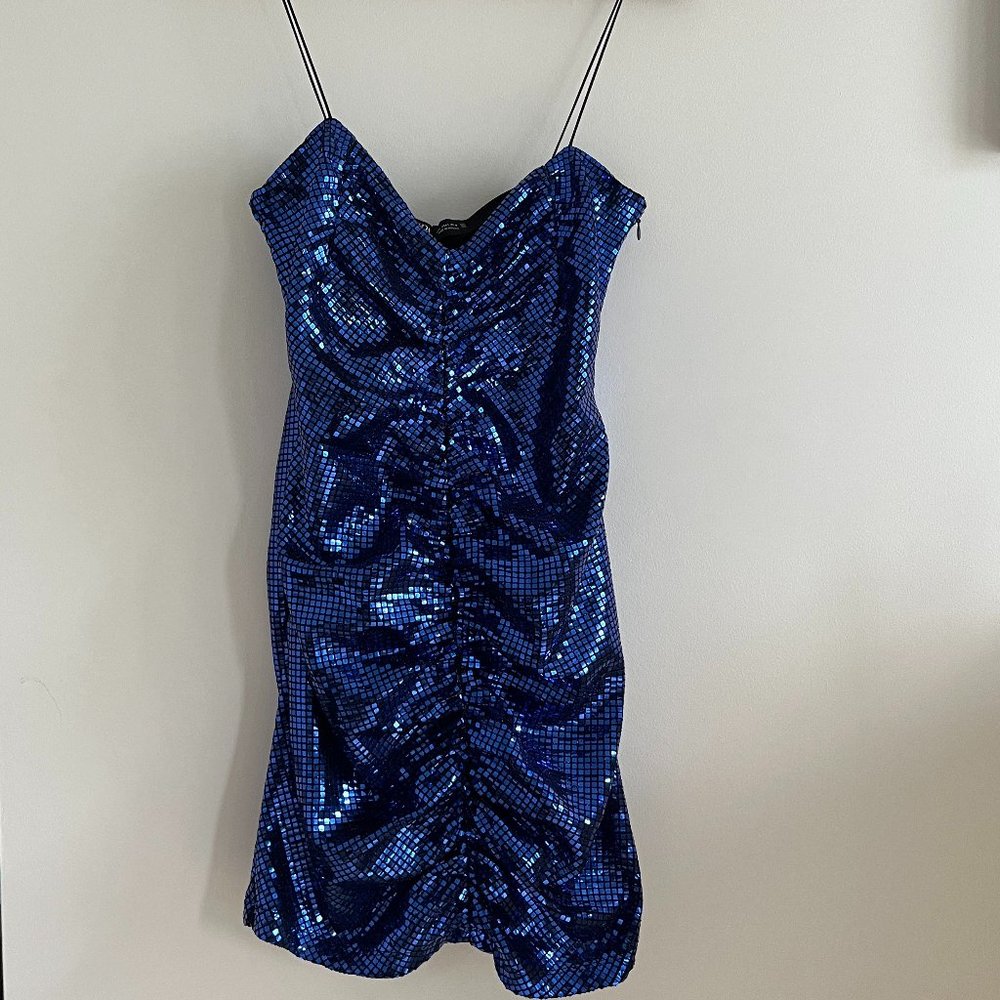 NWT Zara blue sequin dress